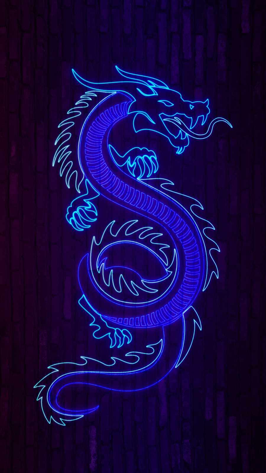 Neon Dragon iPhone Wallpaper