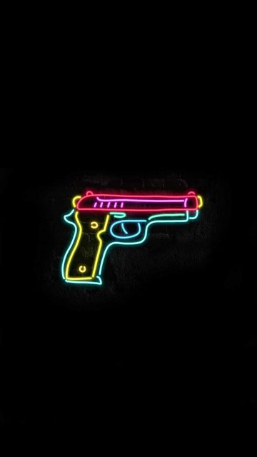 Neon Pistol iPhone Wallpaper