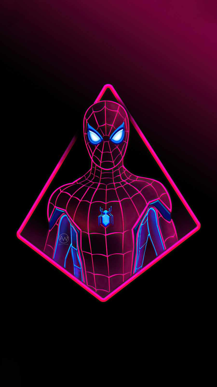 Neon Spiderman 4k