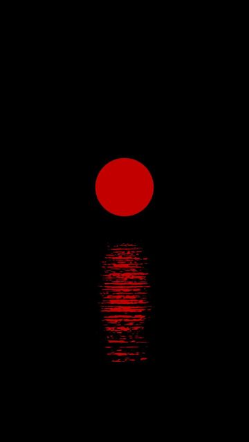 Red Moon Over Sea