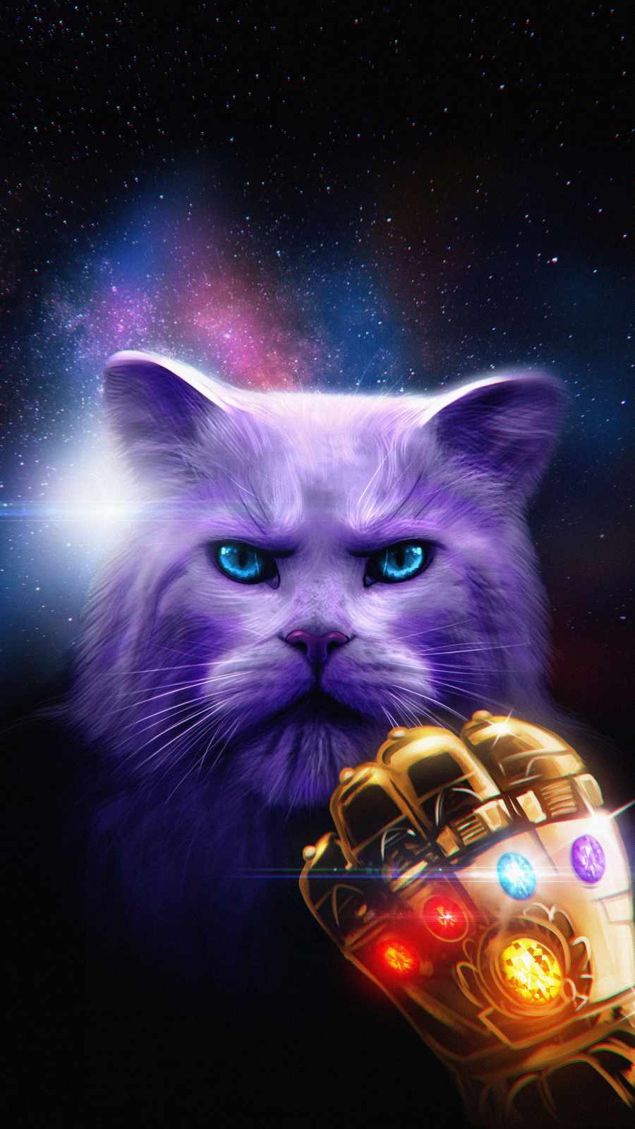 Thanos Cat iPhone Wallpaper
