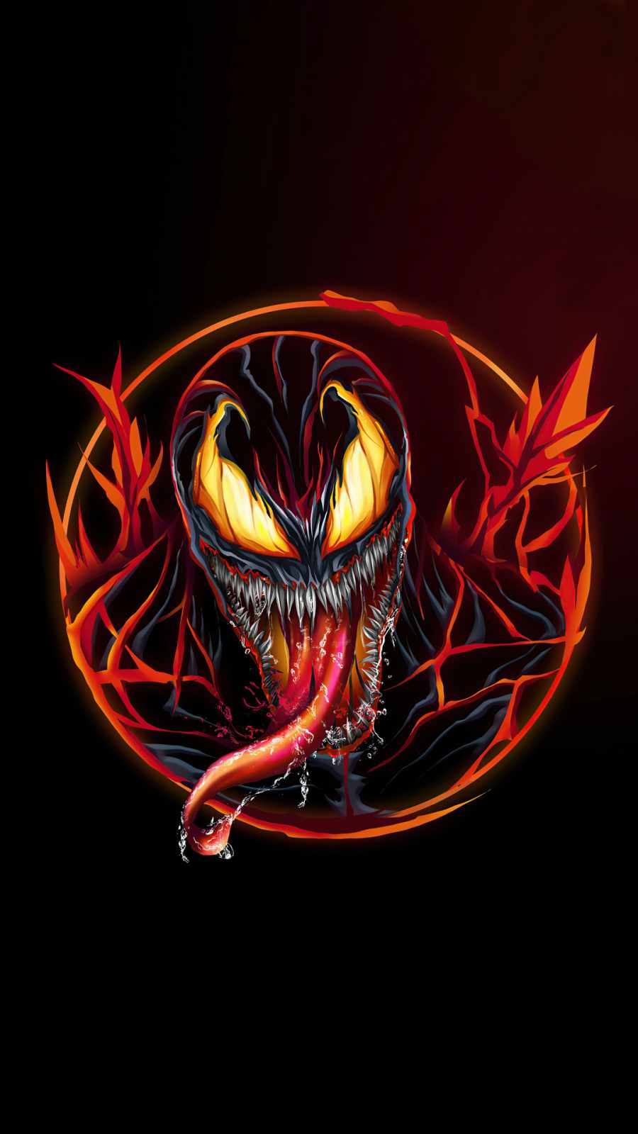 Venom Carnage Fire iPhone Wallpaper