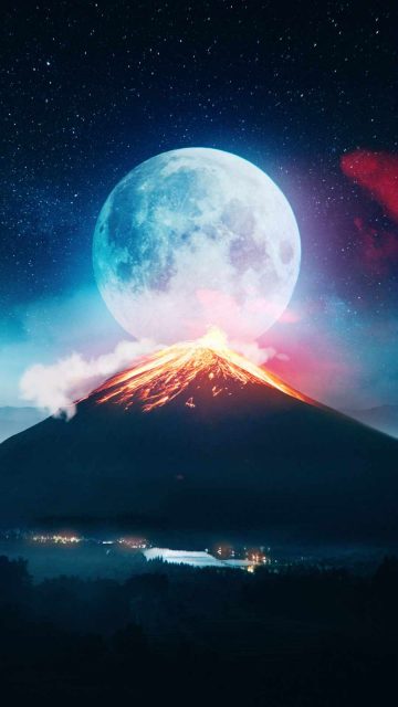 Volcanic Moon iPhone Wallpaper