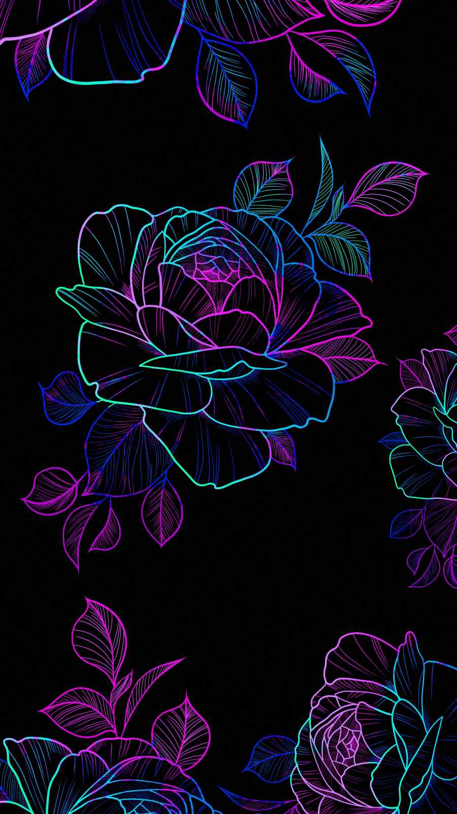Amoled Flowers Art iPhone Wallpaper