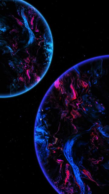 Amoled Planets iPhone Wallpaper