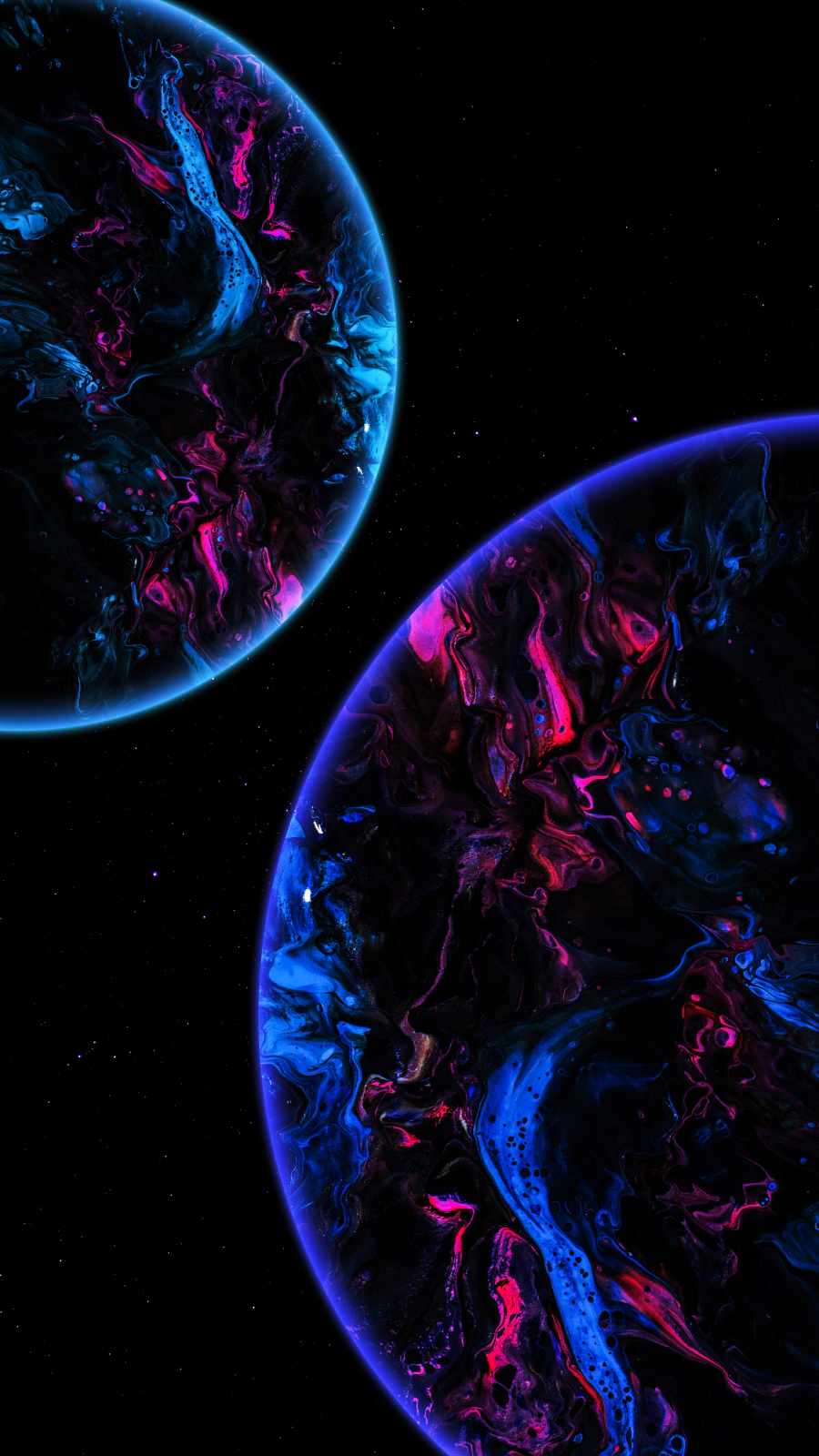 Amoled Planets iPhone Wallpaper