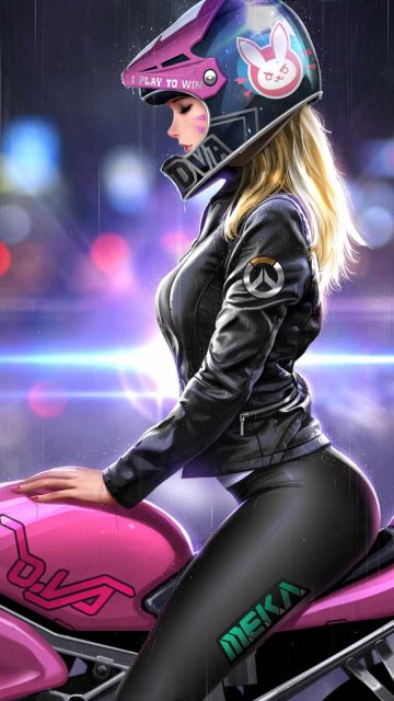 Biker Girl iPhone Wallpaper