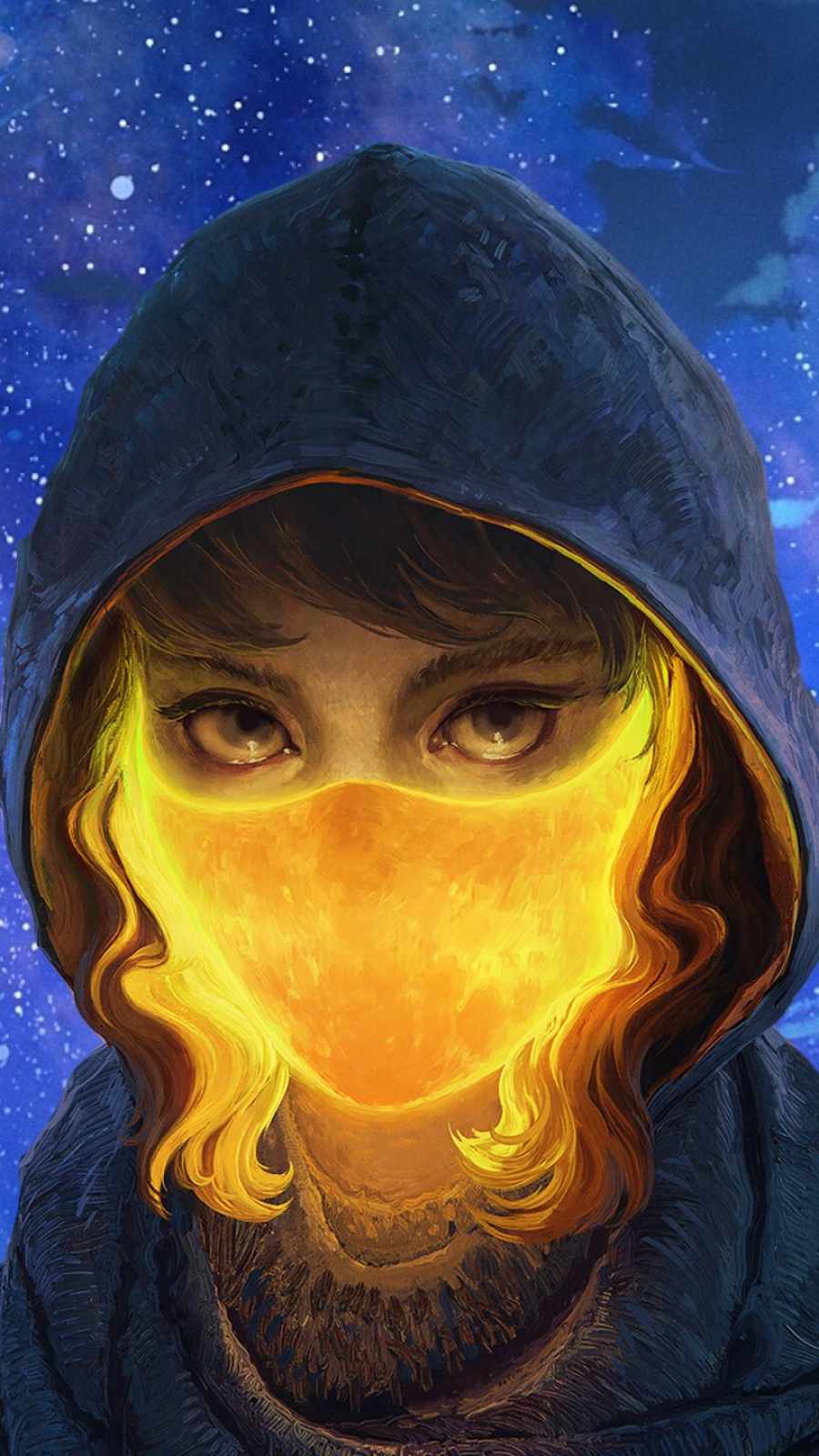 Glowing Mask iPhone Wallpaper