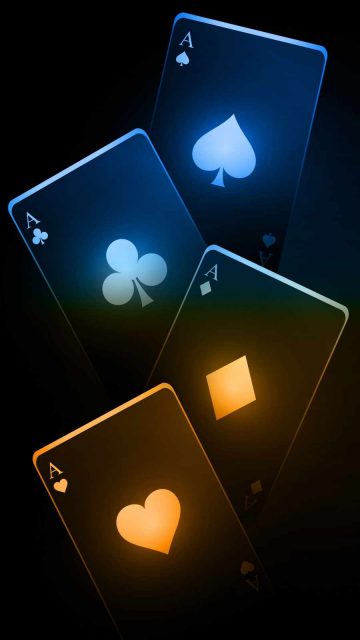 Neon Poker Ace Cards