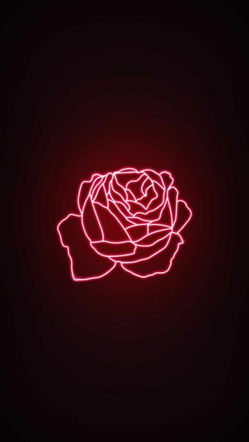 Neon Rose iPhone Wallpaper