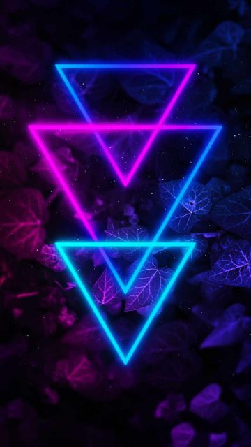 Neon Triangle Colors iPhone Wallpaper