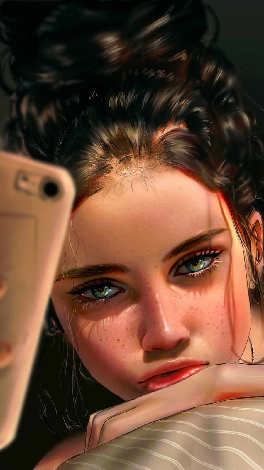 Selfie Girl iPhone Wallpaper