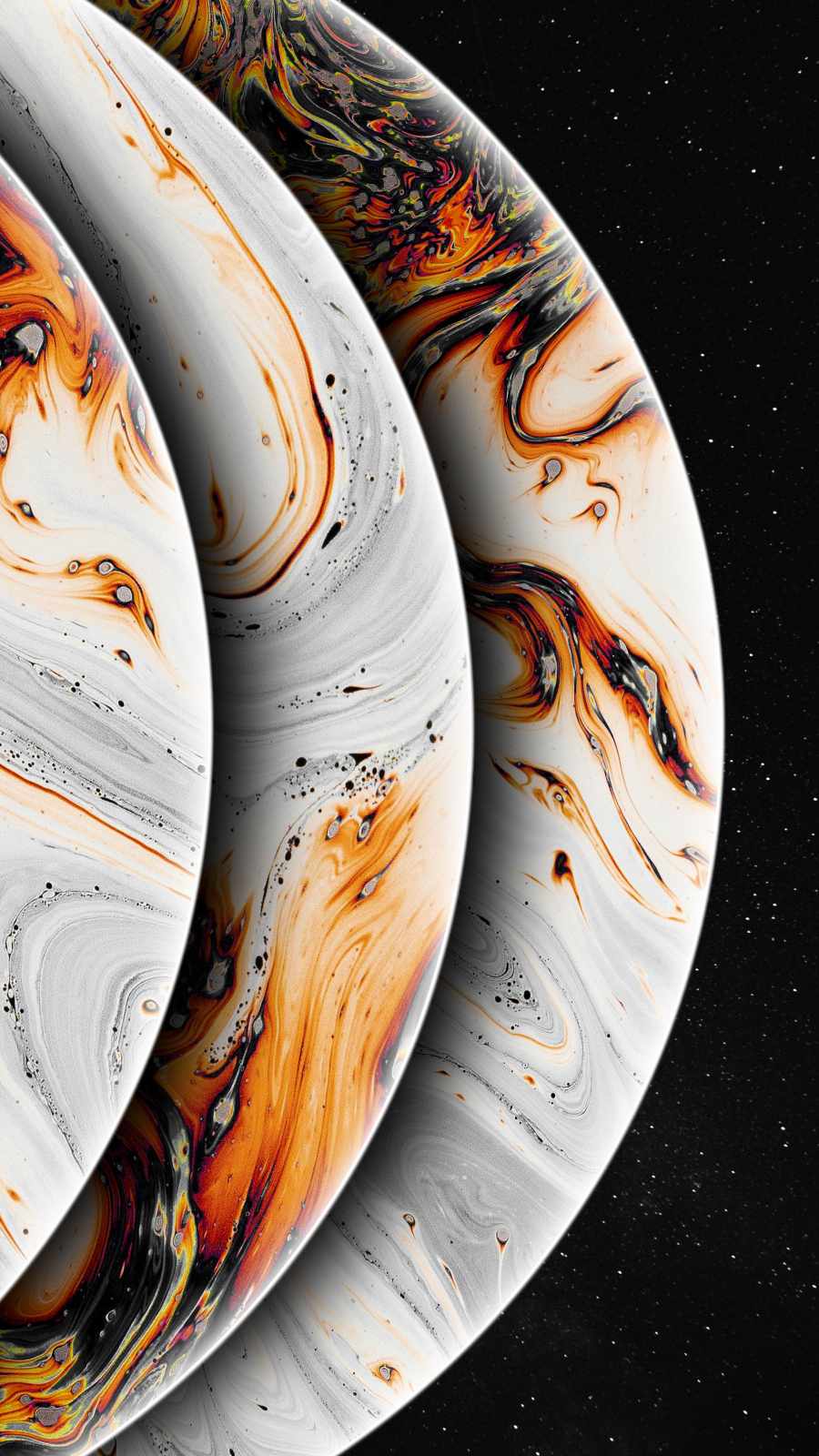 White Planets iPhone Wallpaper