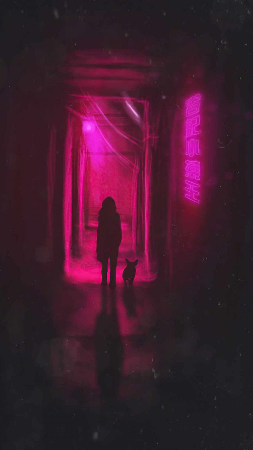 Walking In Neon Alley - IPhone Wallpapers : iPhone Wallpapers