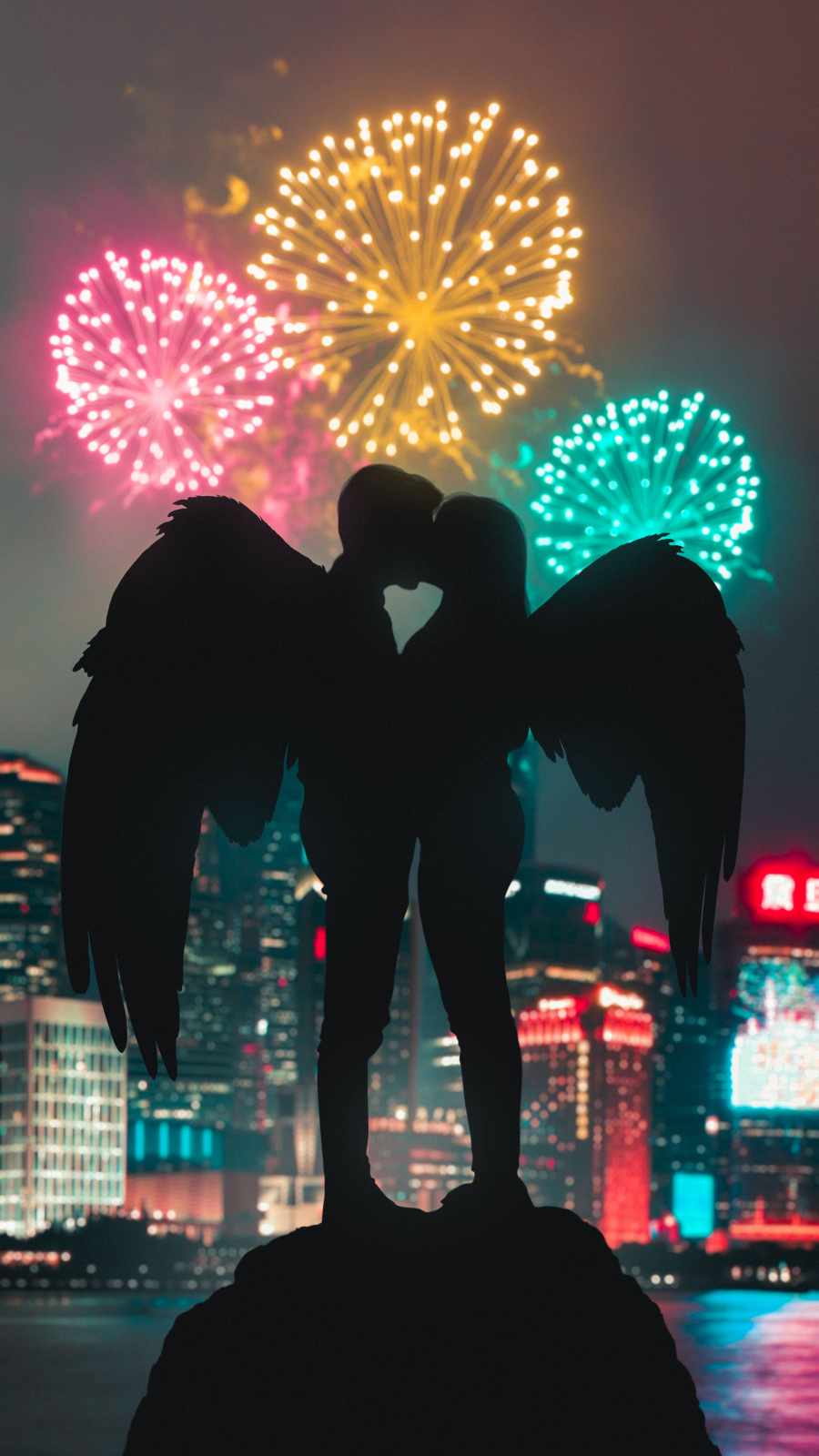 Angel Lovers iPhone Wallpaper