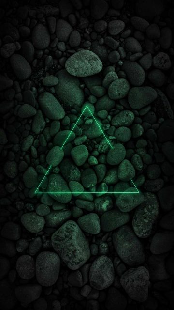 Neon Triangle over Stones