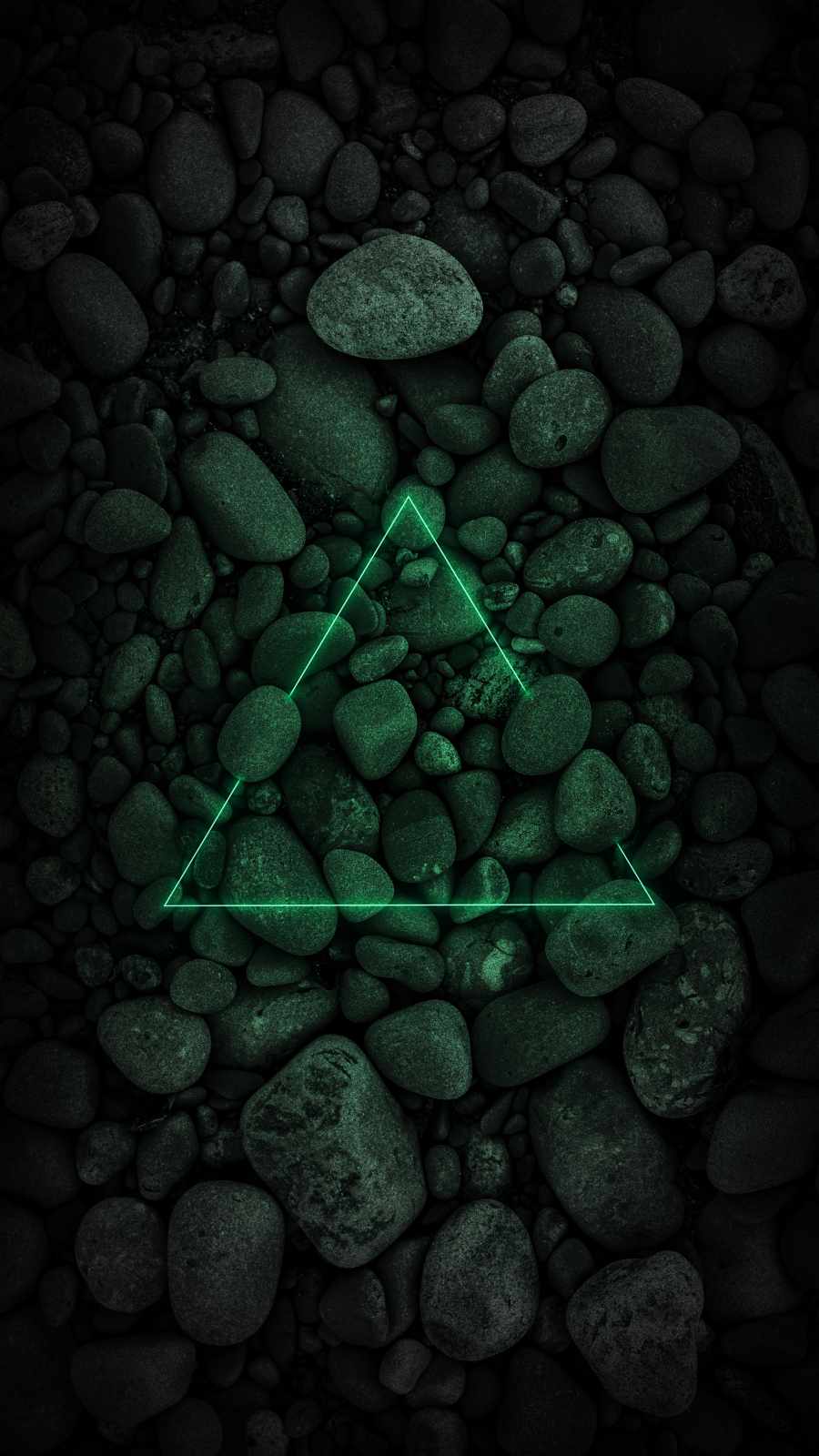 Neon Triangle over Stones