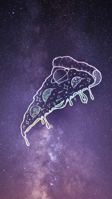 Space Pizza iPhone Wallpaper