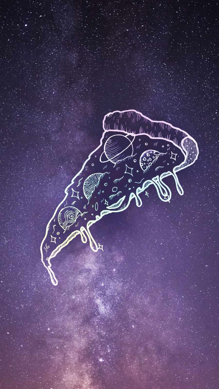 Space Pizza iPhone Wallpaper
