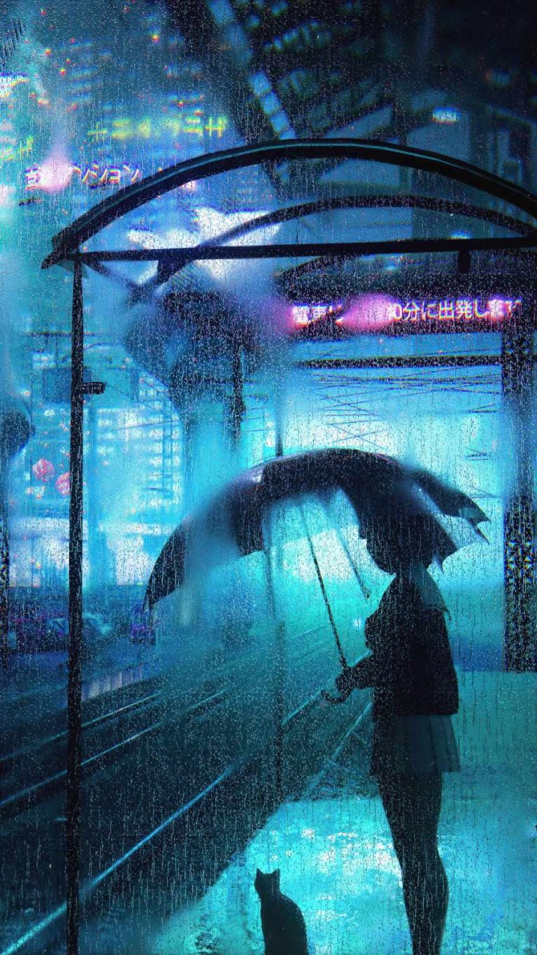 waiting in rain - iPhone Wallpapers