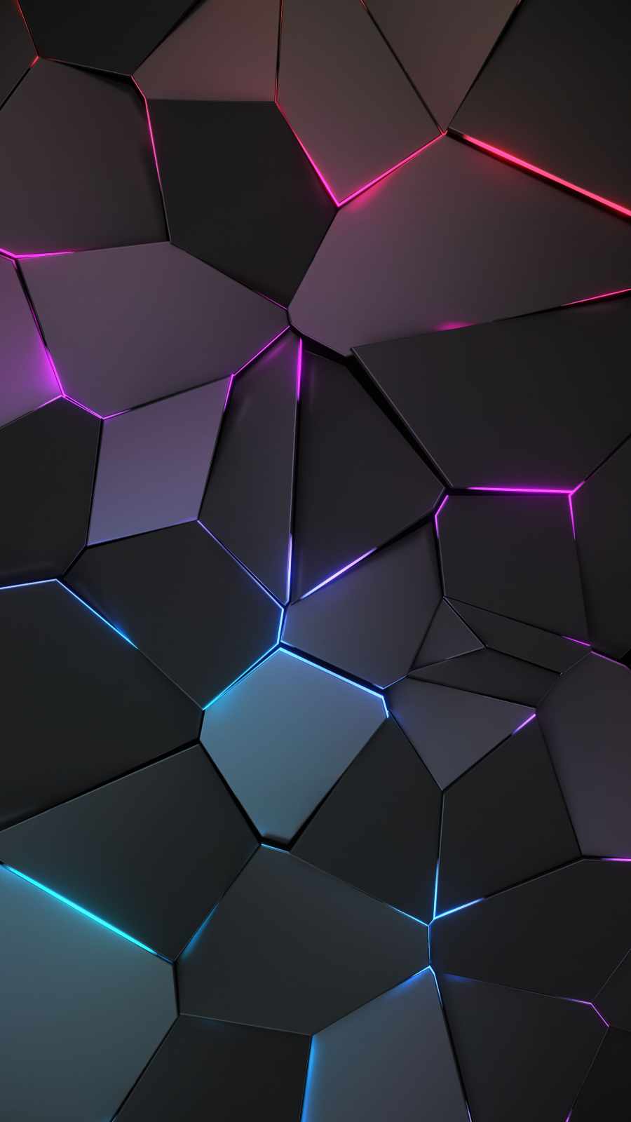 3D Geometric Neon iPhone Wallpaper