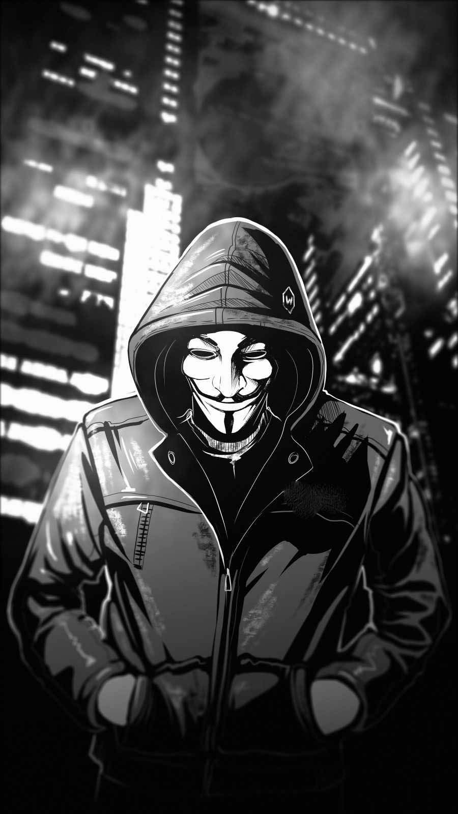Anonymous Hoodie Guy iPhone Wallpaper