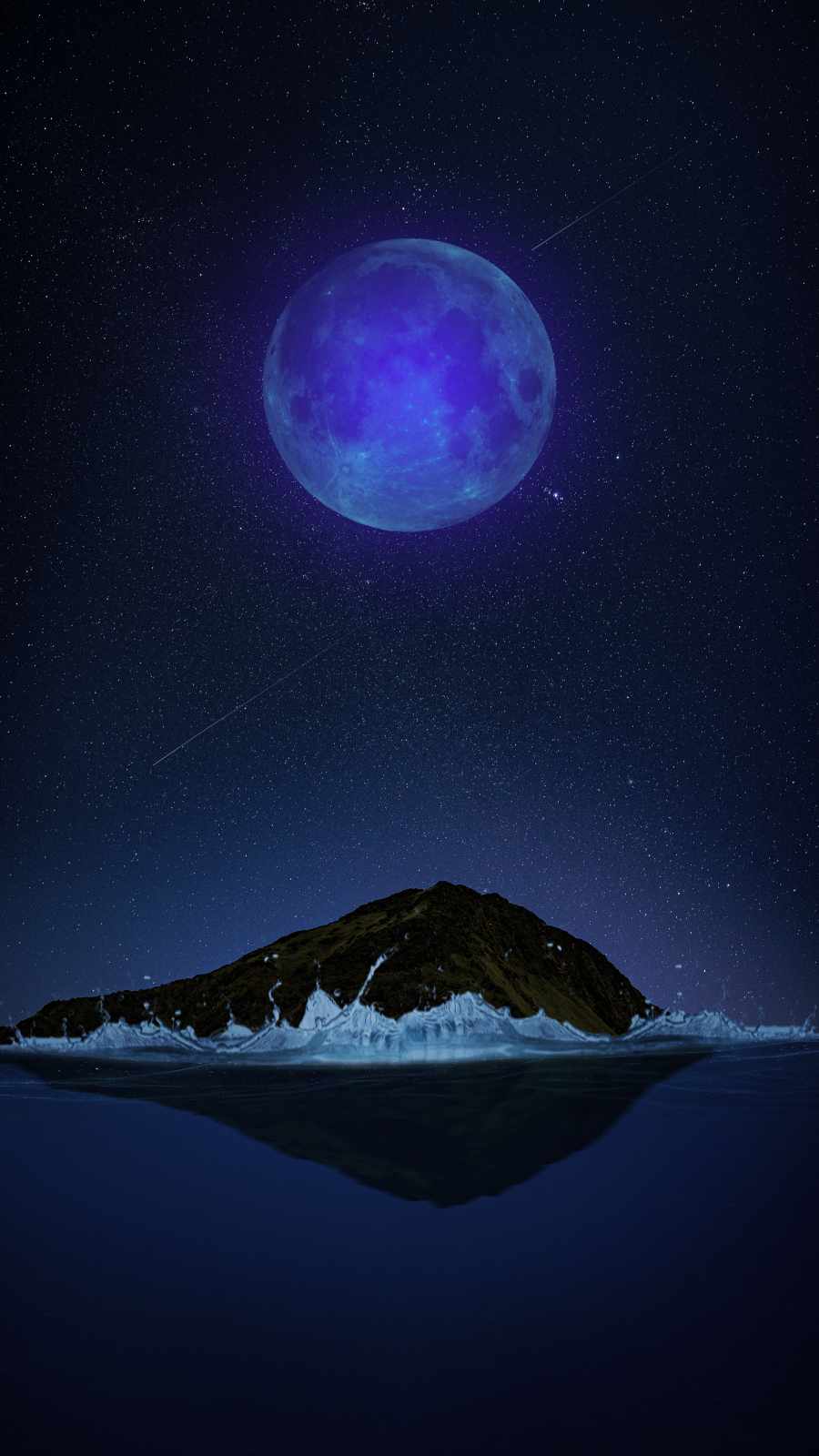Big Moon Island iPhone Wallpaper