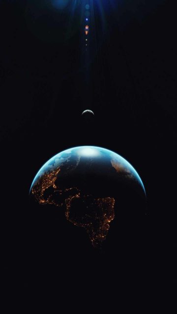 Earth in Dark iPhone Wallpaper