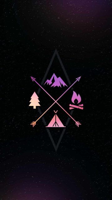 Forest Camping iPhone Wallpaper