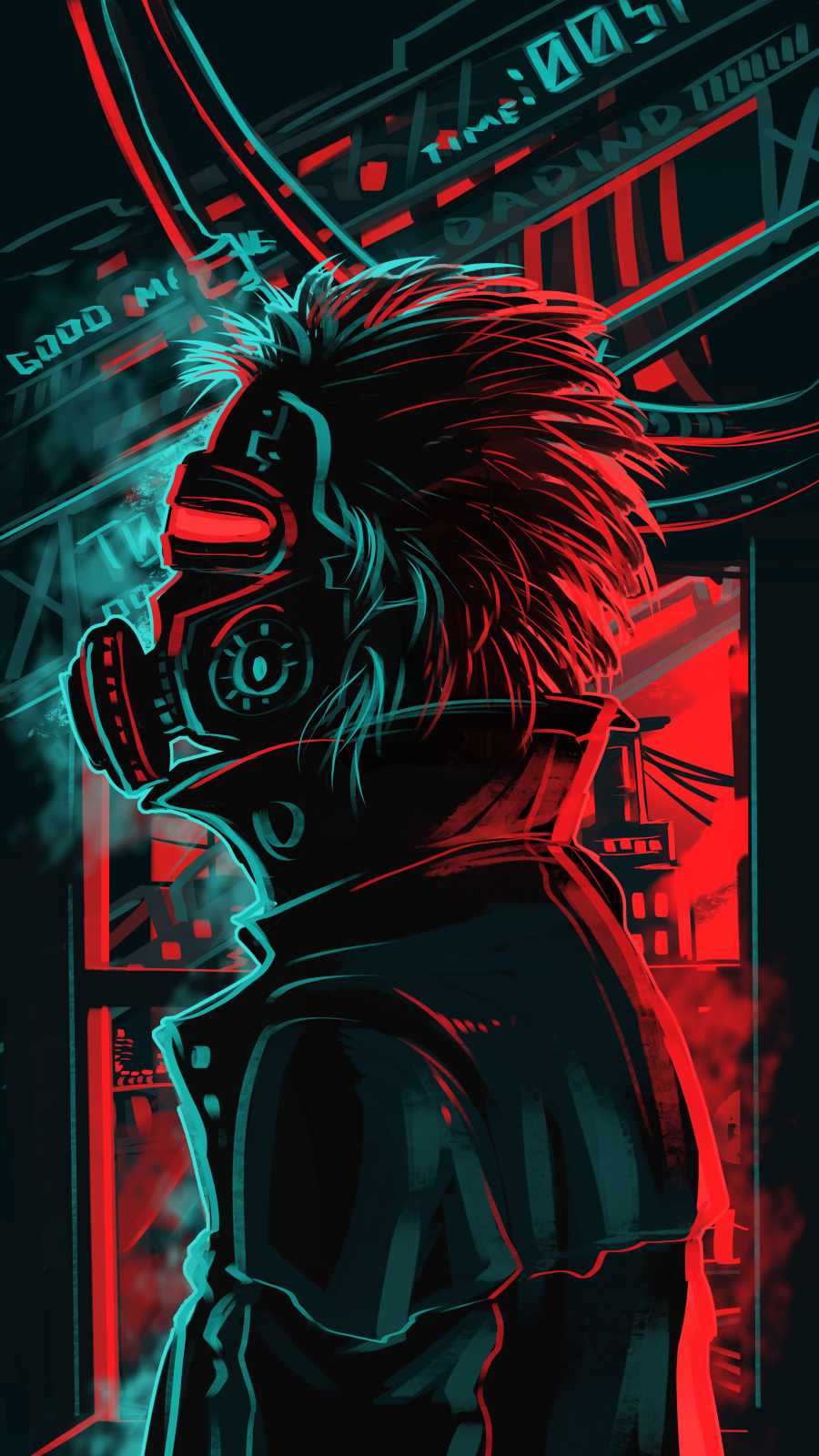 Gas Mask Guy iPhone Wallpaper
