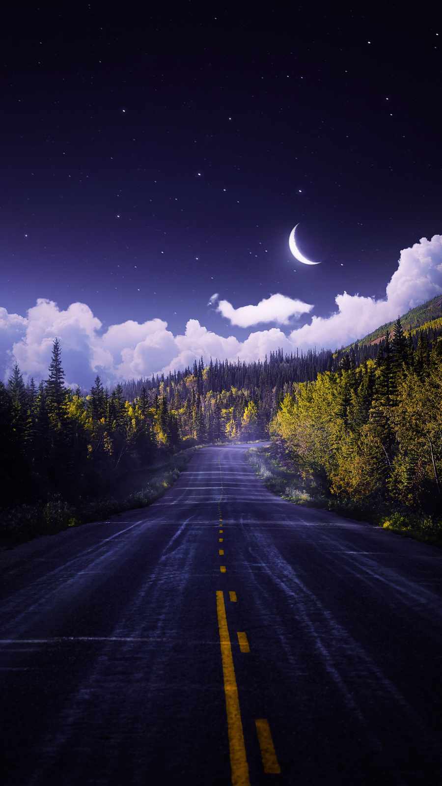 Moon Road iPhone Wallpaper