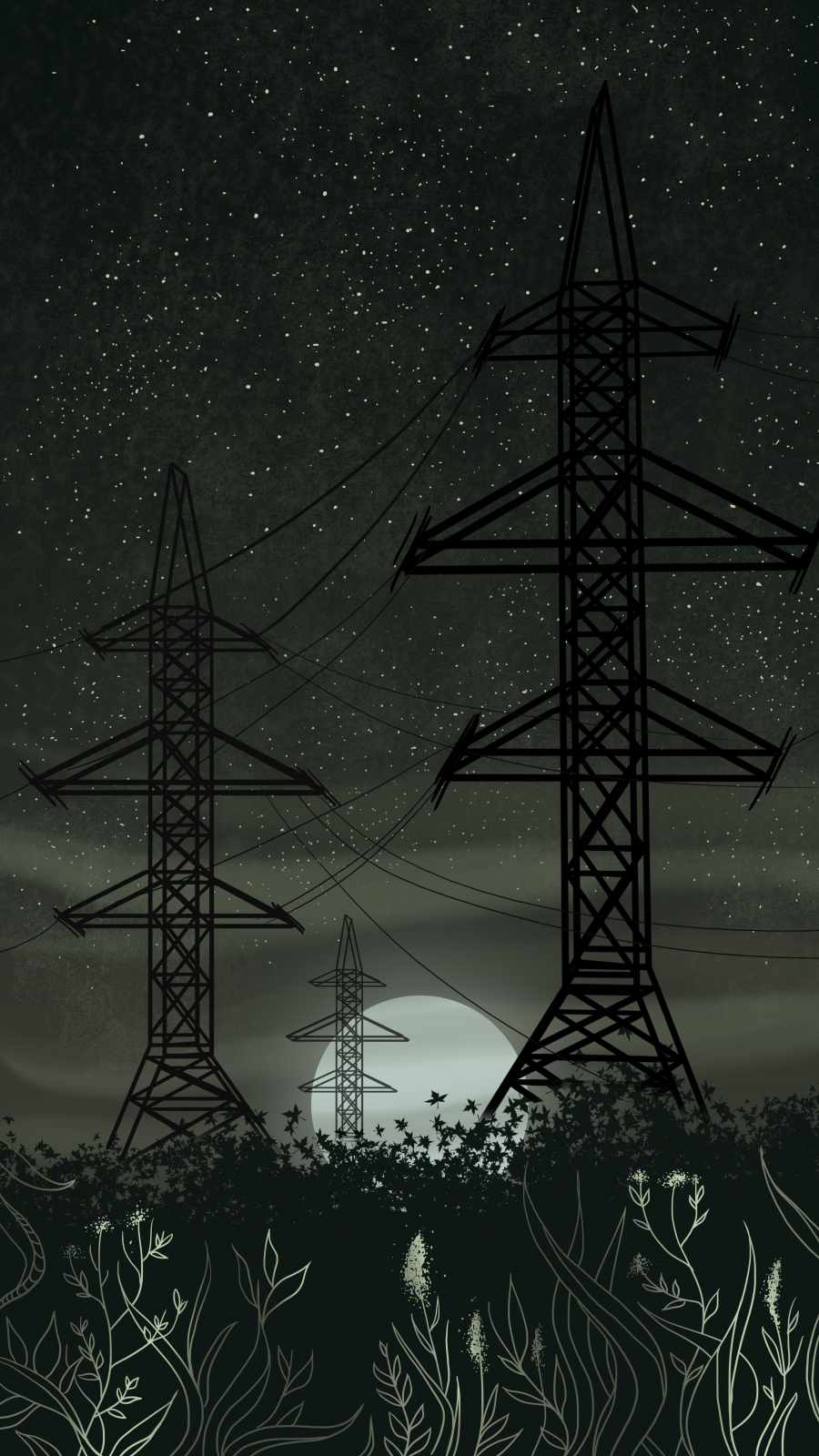 Power Grid Night iPhone Wallpaper