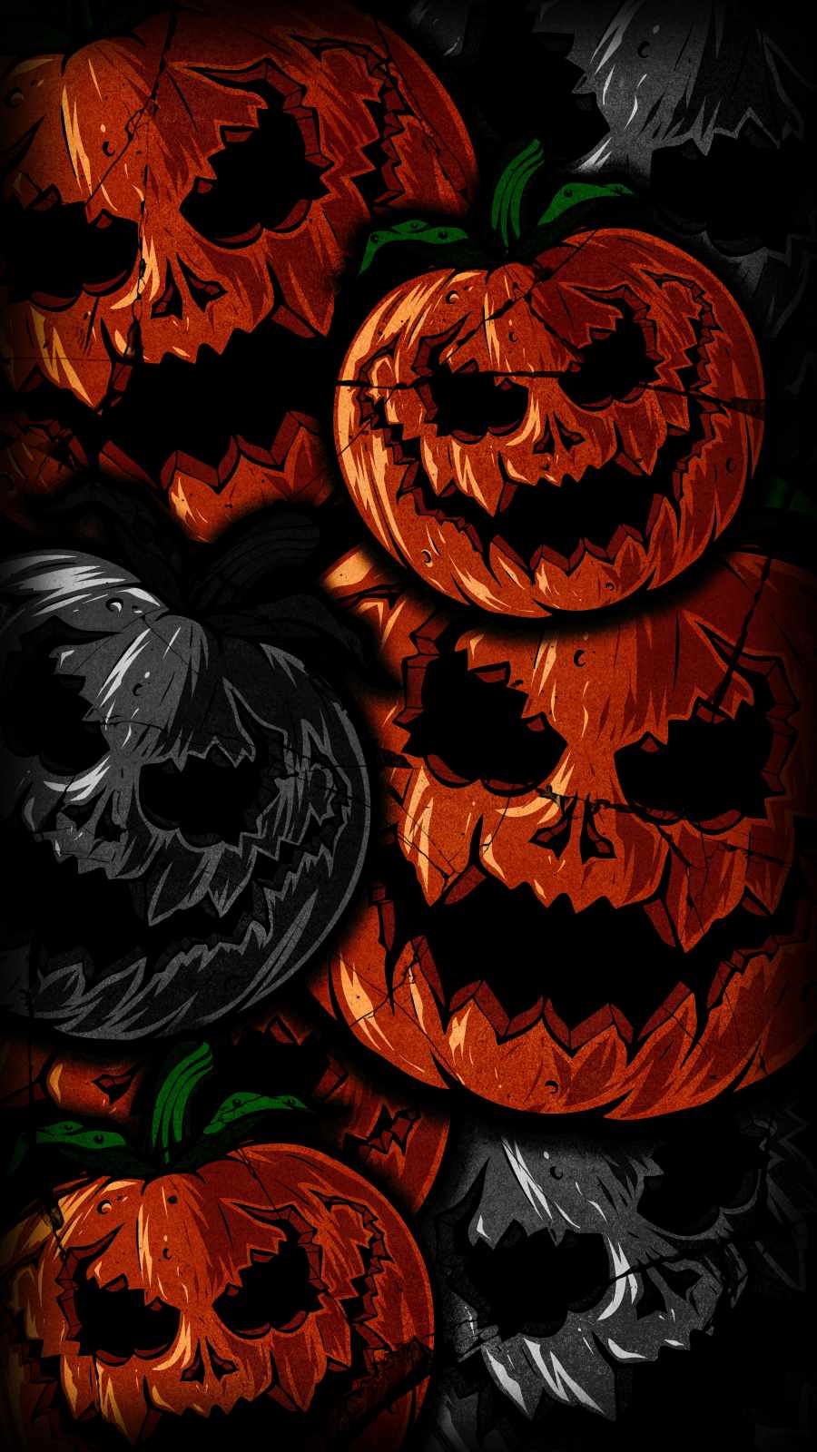 Pumpkin Faces Halloween iPhone Wallpaper