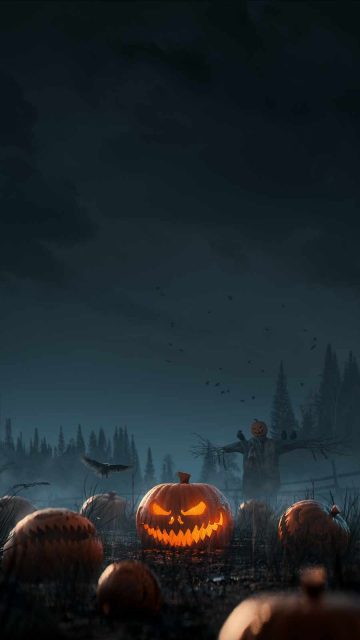 Pumpkin Halloween Night iPhone Wallpaper