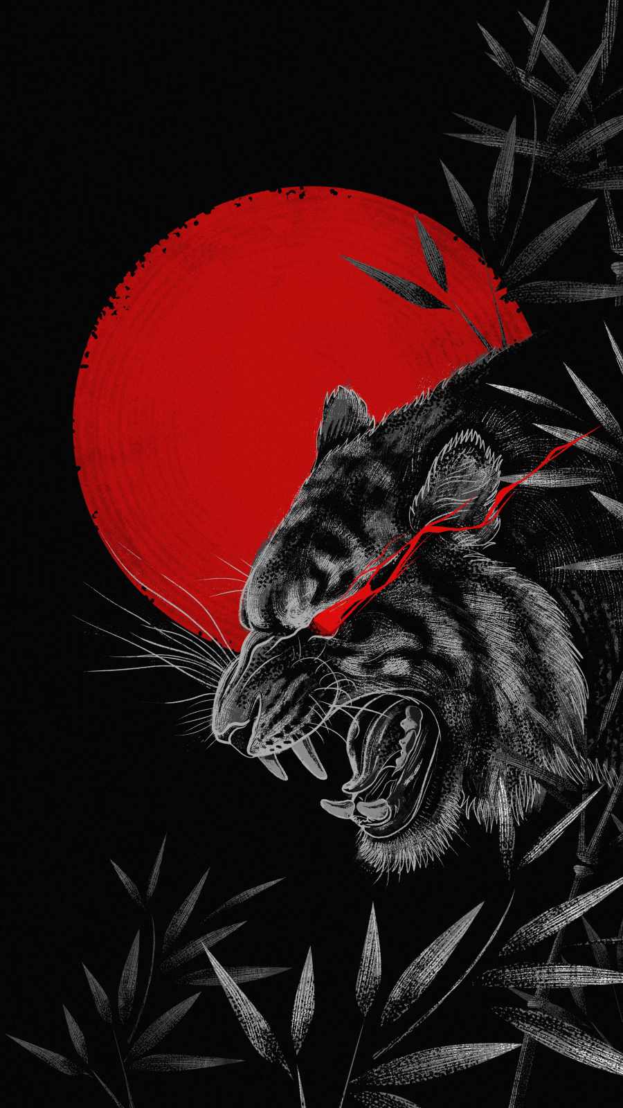 Red Moon Tiger - IPhone Wallpapers : iPhone Wallpapers