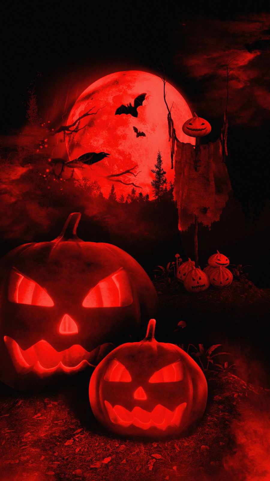 Scary Pumpkins Halloween iPhone Wallpaper