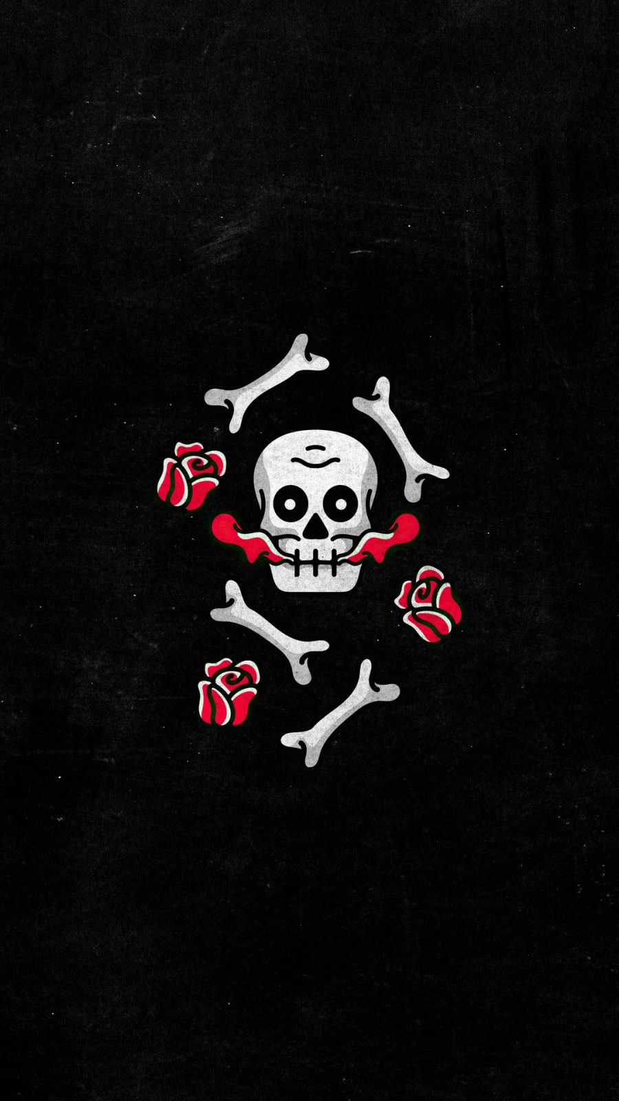 skull and roses dark minimal