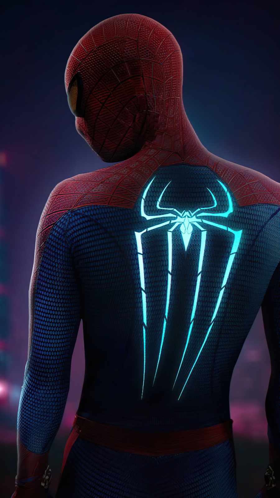 spiderman glowing suit iPhone Wallpaper