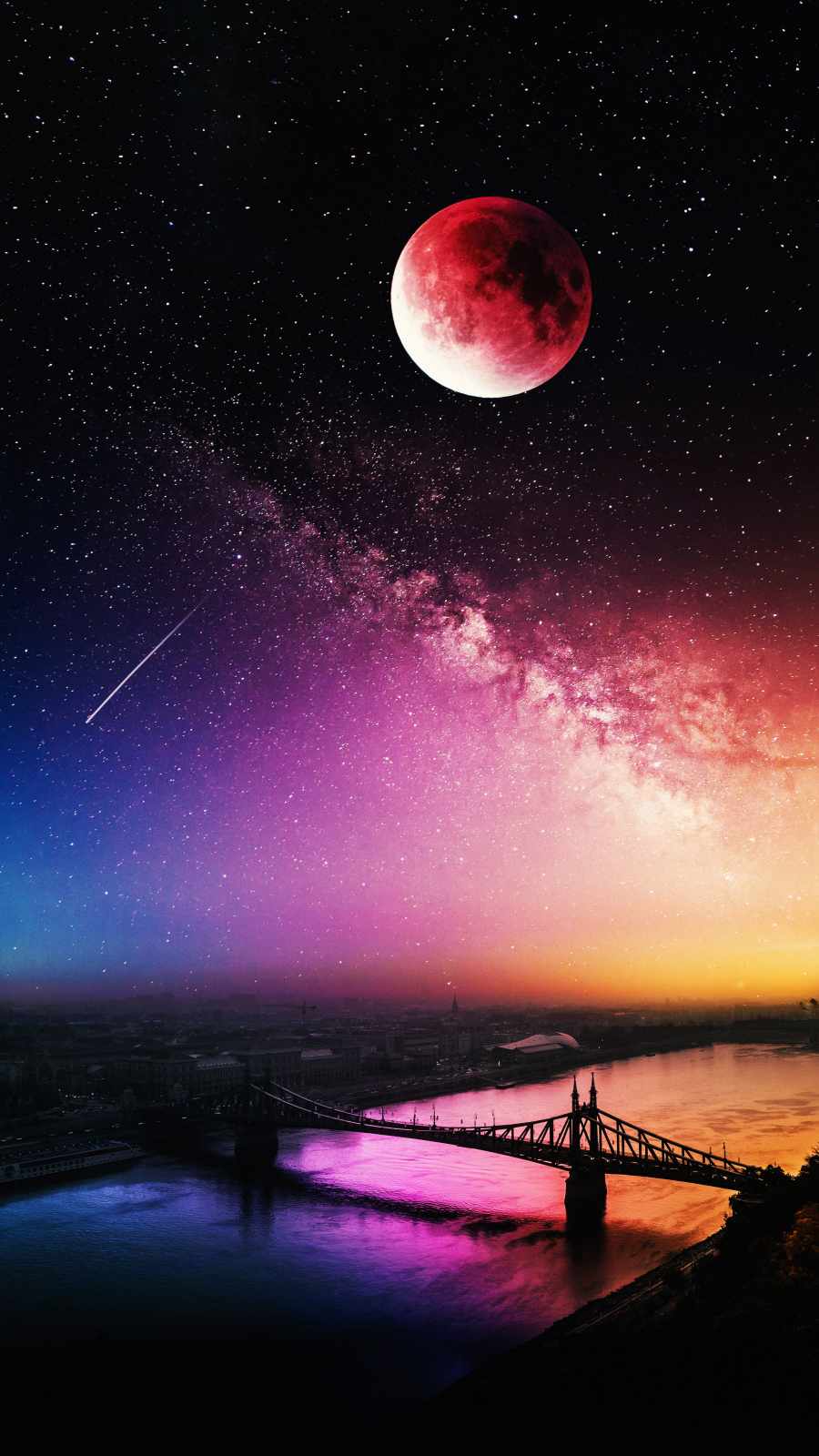 City Moon iPhone Wallpaper