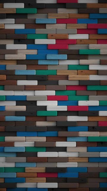 Colorful Wood Tiles iPhone Wallpaper