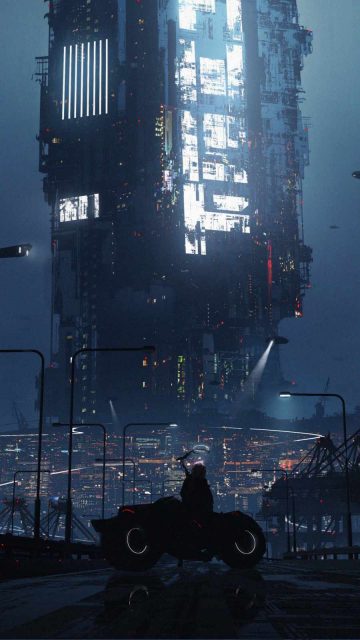 Cyber City Skyscraper iPhone Wallpaper