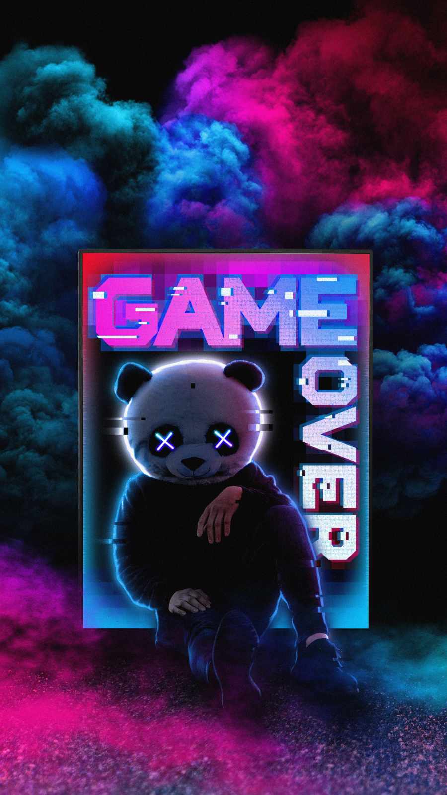 Game Over Gangster Panda iPhone Wallpaper