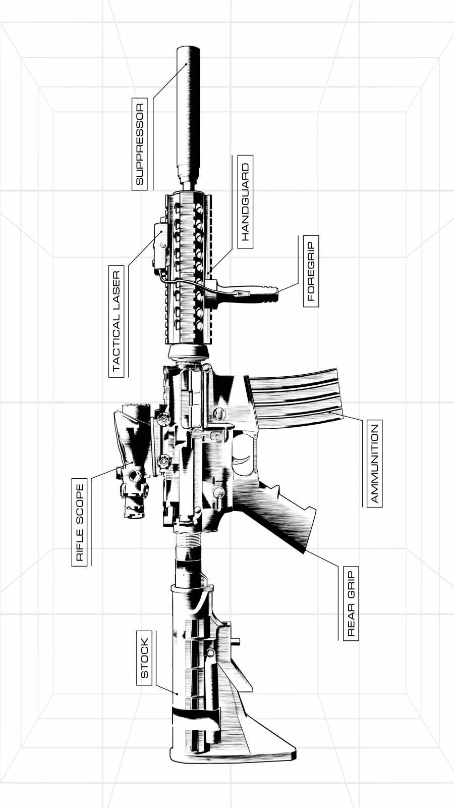 Gun Anatomy 4K iPhone Wallpaper