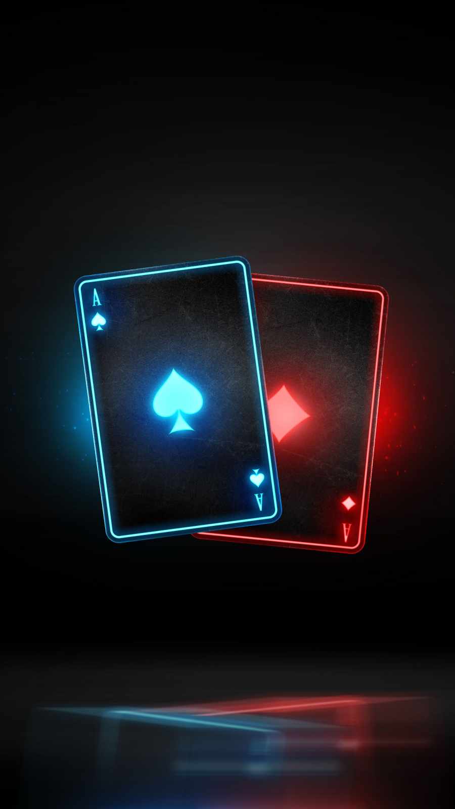 Neon Ace Cards iPhone Wallpaper