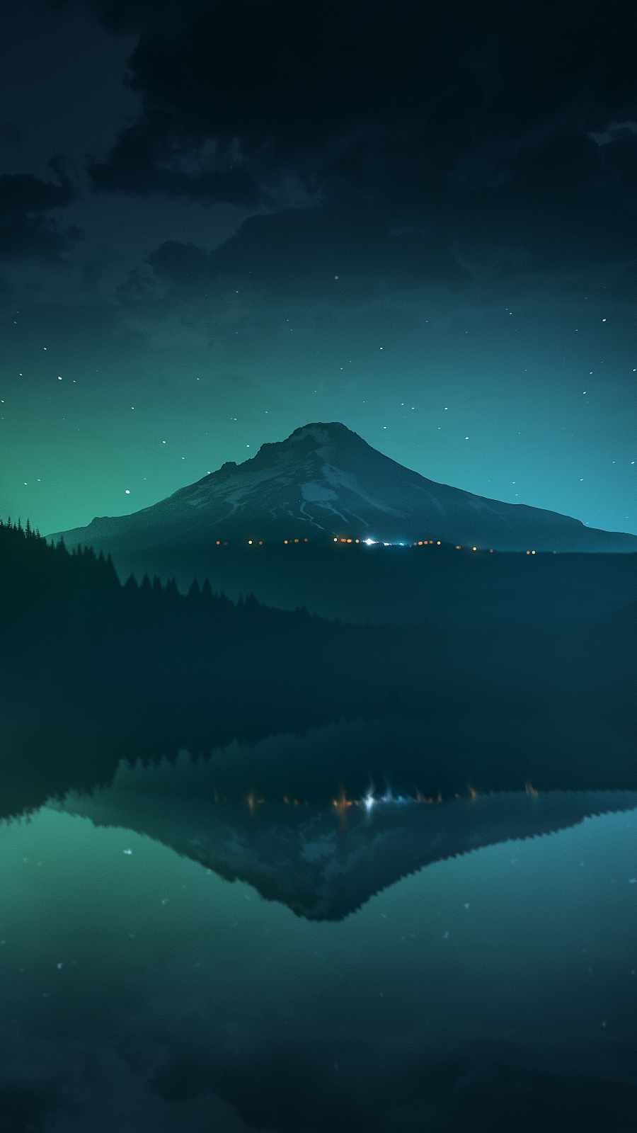 Night Lake Reflection iPhone Wallpaper