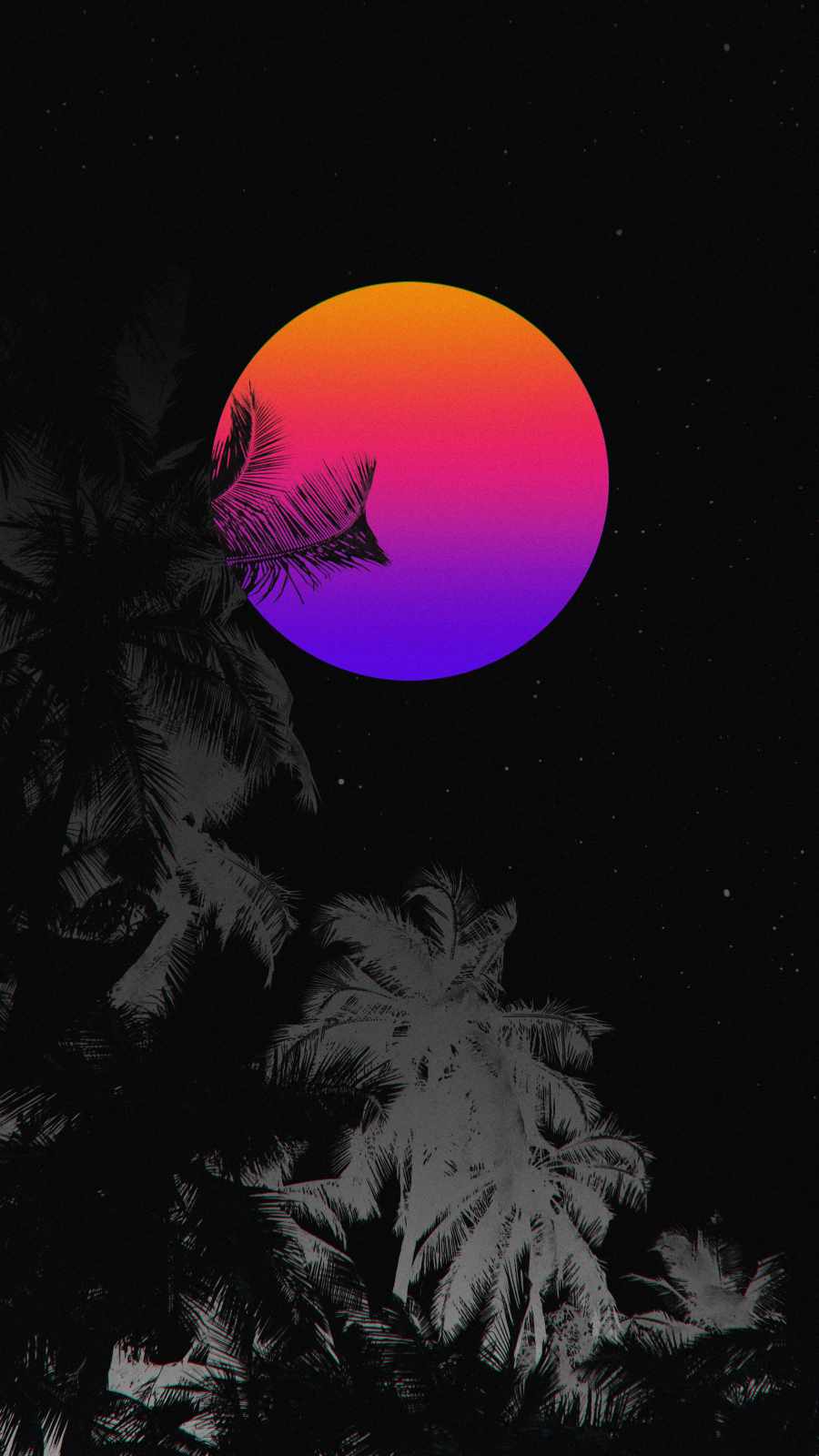 Retro Moon iPhone Wallpaper