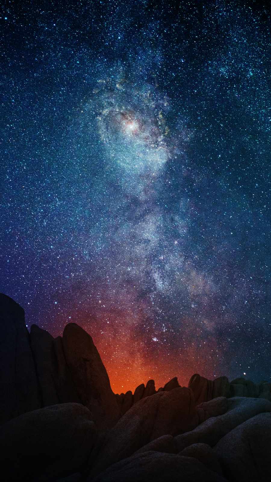Space View from Rocks iPhone Wallpaper