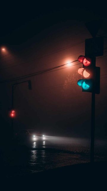 Traffic lights Night iPhone Wallpaper