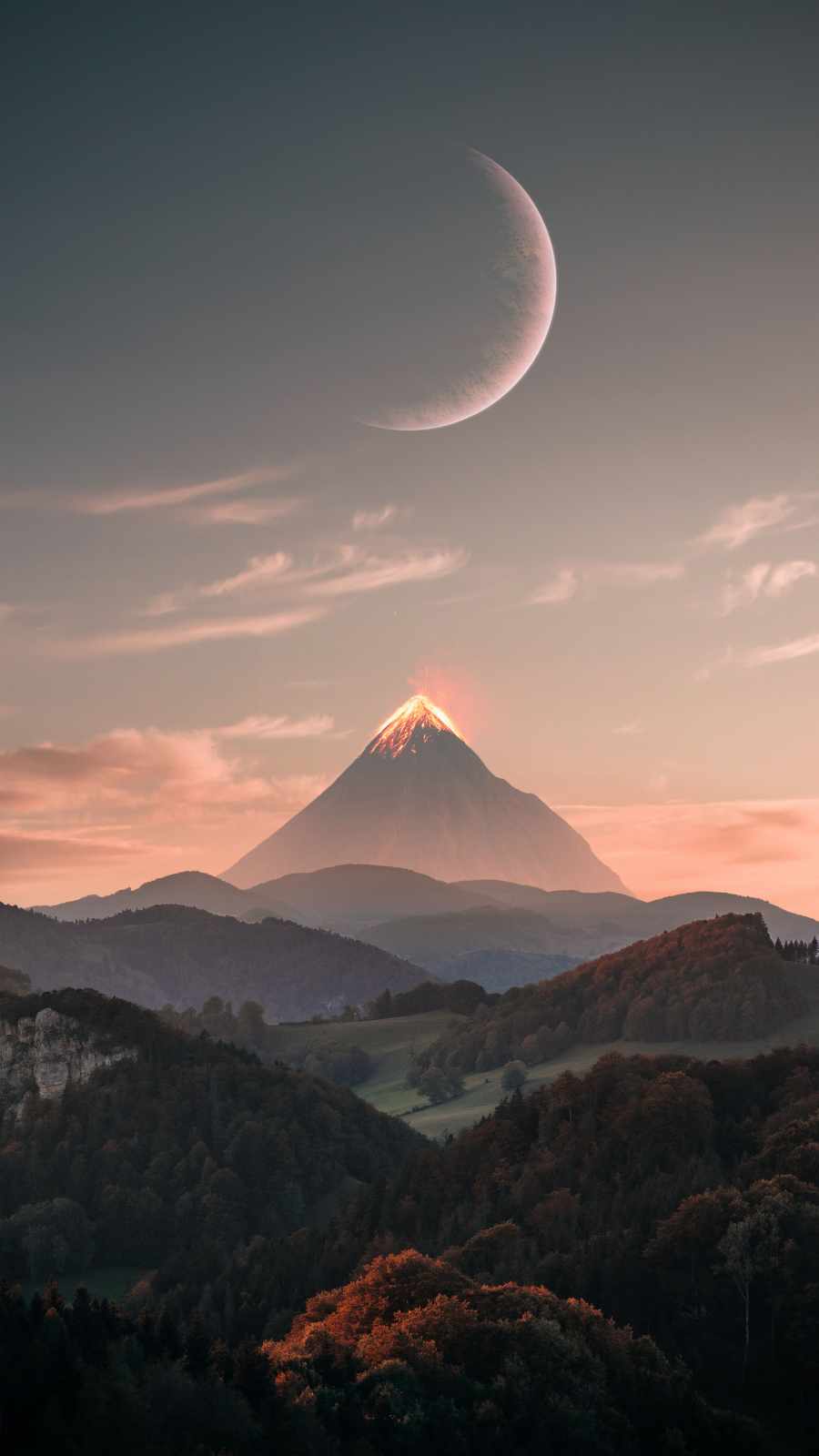 Volcano Mountain iPhone Wallpaper