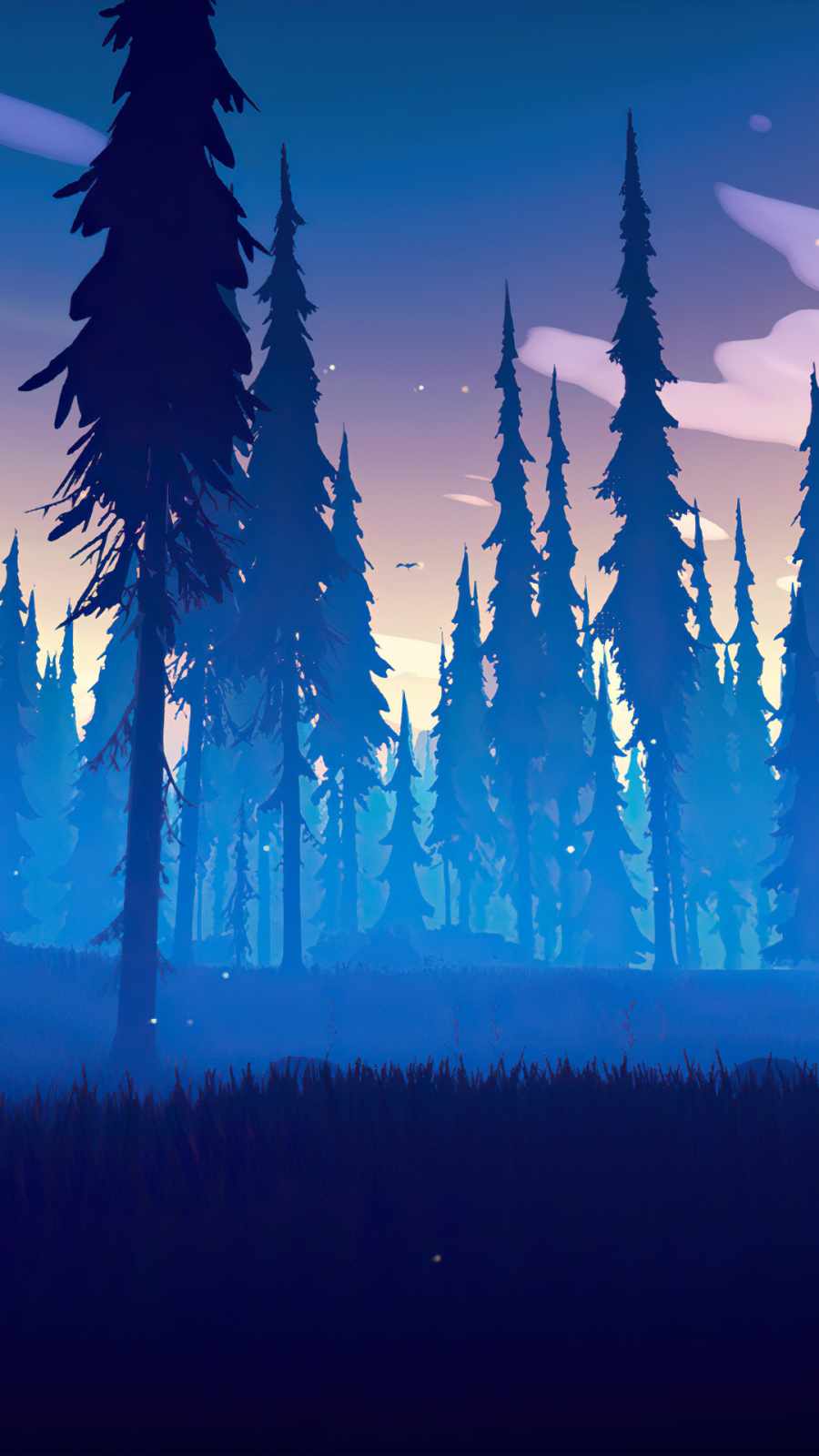 among trees night is coming iPhone Wallpaper